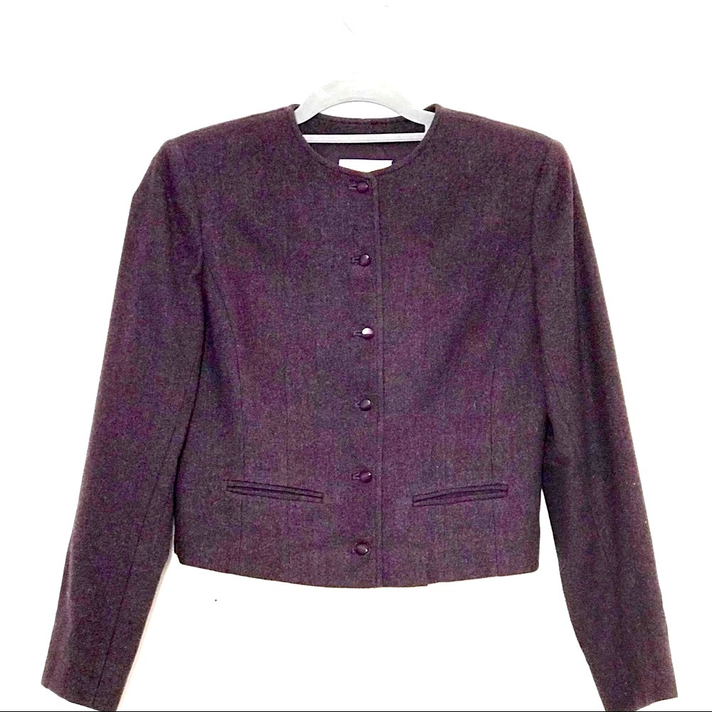 WOOL BLAZER JACKET PLUM PURPLE BUTTON UP PENDLETON- TIMELESS